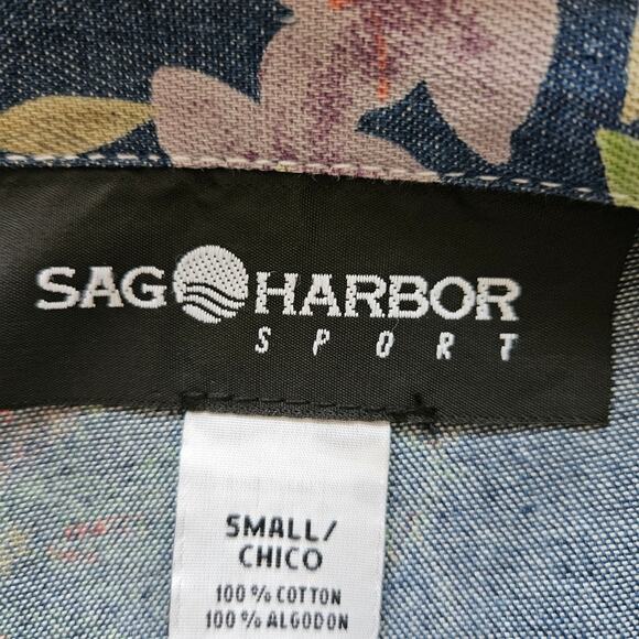 Floral Print Button Front Cotton Shacket Lightweight Jacket by Sag Harbor Small - Picture 12 of 14
